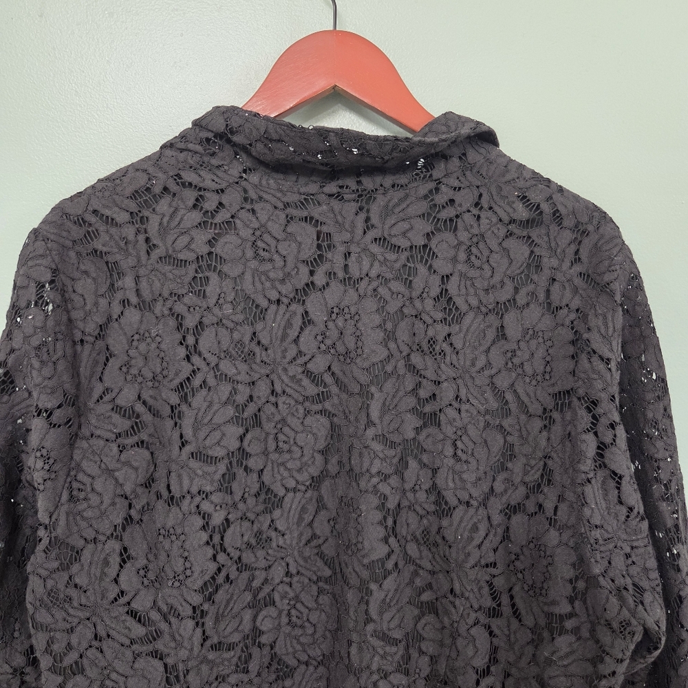 Torrid Elegant Black Lace Dark Romantic Floral Women's Jacket Lightweight 3X - Picture 9 of 10